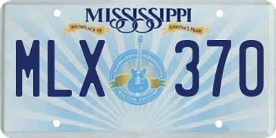 MS license plate MLX370