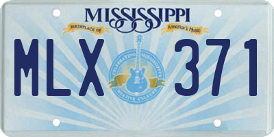 MS license plate MLX371