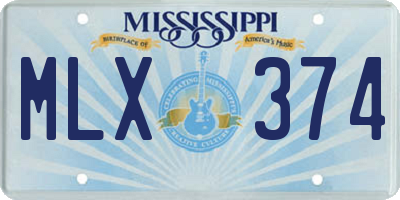 MS license plate MLX374