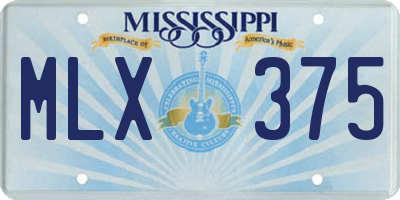 MS license plate MLX375