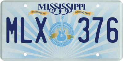 MS license plate MLX376