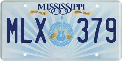 MS license plate MLX379
