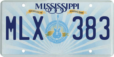 MS license plate MLX383