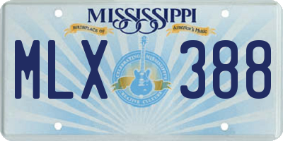 MS license plate MLX388