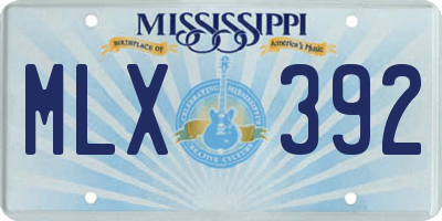 MS license plate MLX392