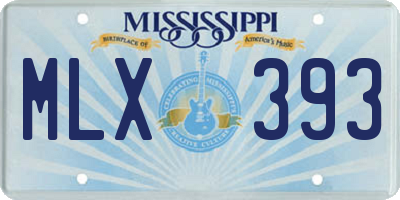 MS license plate MLX393