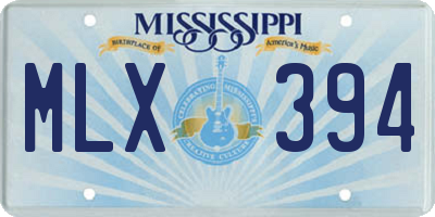 MS license plate MLX394