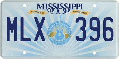 MS license plate MLX396