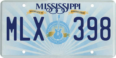 MS license plate MLX398