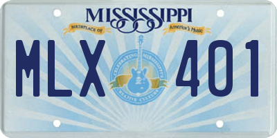 MS license plate MLX401