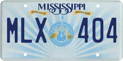 MS license plate MLX404