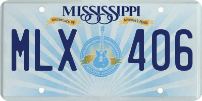 MS license plate MLX406