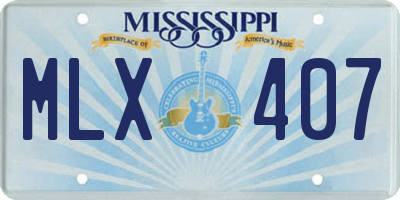 MS license plate MLX407