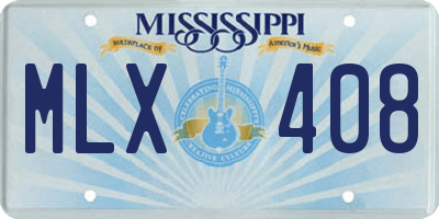 MS license plate MLX408