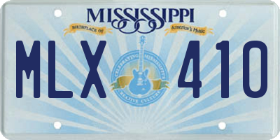 MS license plate MLX410