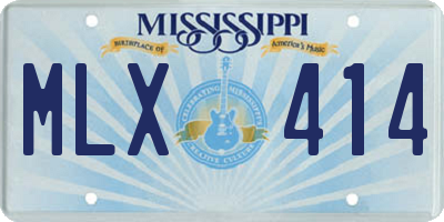 MS license plate MLX414