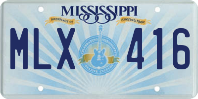MS license plate MLX416