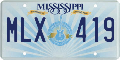MS license plate MLX419