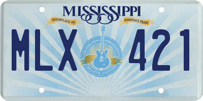 MS license plate MLX421