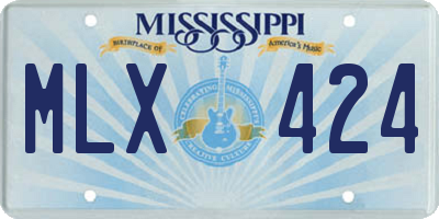 MS license plate MLX424