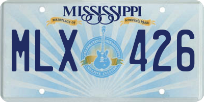 MS license plate MLX426