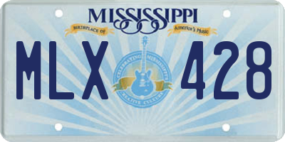 MS license plate MLX428