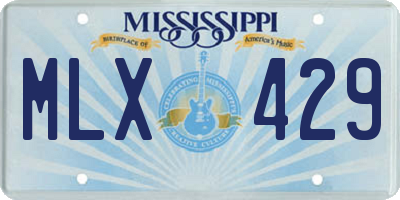MS license plate MLX429