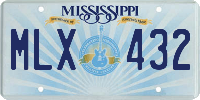 MS license plate MLX432