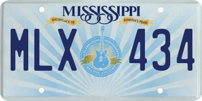 MS license plate MLX434