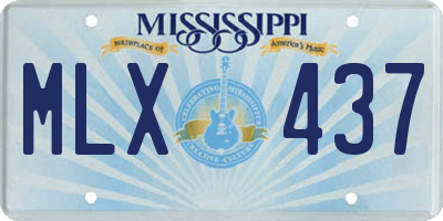 MS license plate MLX437