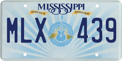 MS license plate MLX439