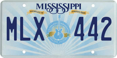 MS license plate MLX442