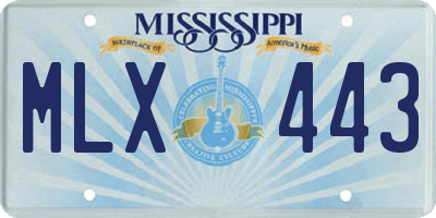 MS license plate MLX443