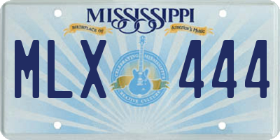 MS license plate MLX444