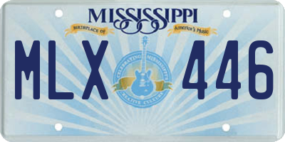 MS license plate MLX446