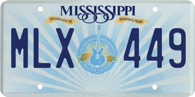 MS license plate MLX449