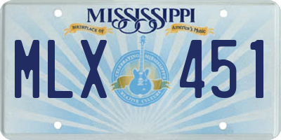 MS license plate MLX451