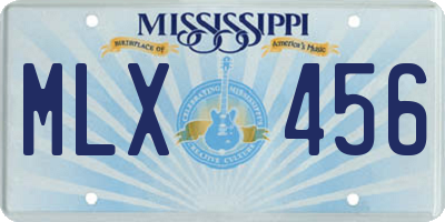MS license plate MLX456