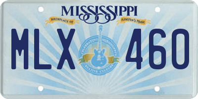 MS license plate MLX460