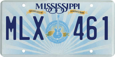MS license plate MLX461