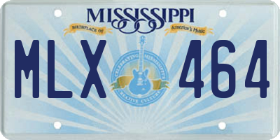 MS license plate MLX464