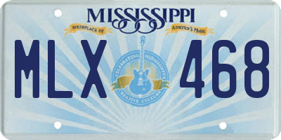 MS license plate MLX468