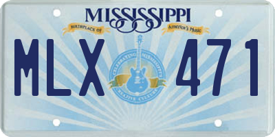 MS license plate MLX471