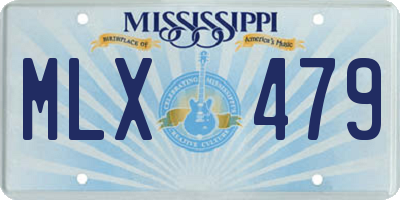 MS license plate MLX479