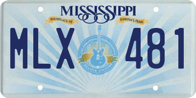 MS license plate MLX481