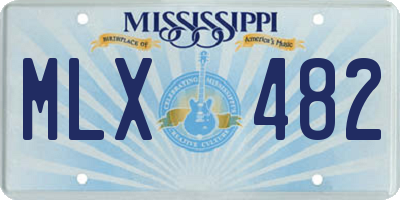 MS license plate MLX482