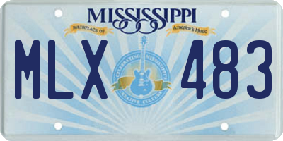 MS license plate MLX483