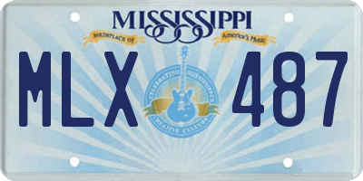 MS license plate MLX487