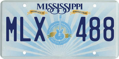 MS license plate MLX488