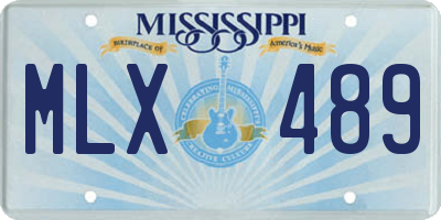 MS license plate MLX489